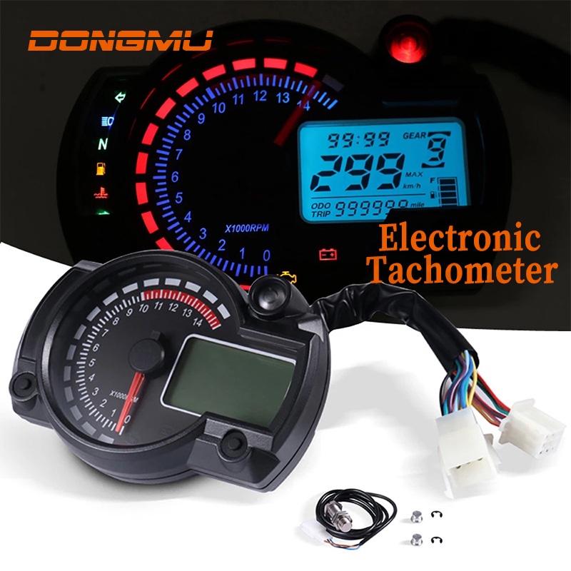 Universal Motorcycle Digital Meter LCD Digital Speedometer LED Odometer ...