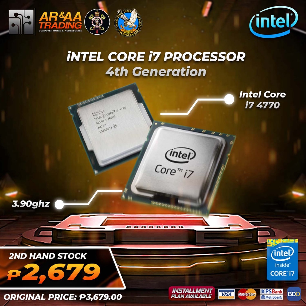 Intel Core i7 4770 3.90ghz Processor(4th Generation) | Shopee Philippines