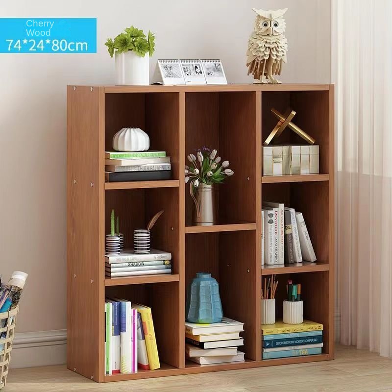 Books rack in living room Floor low bookcase solid wooden leg bedroom ...