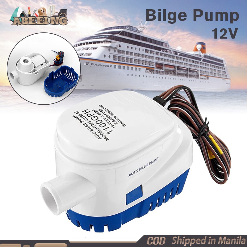 12V Automatic Submersible Small Boat Bilge Pump 1100GPH Shopee