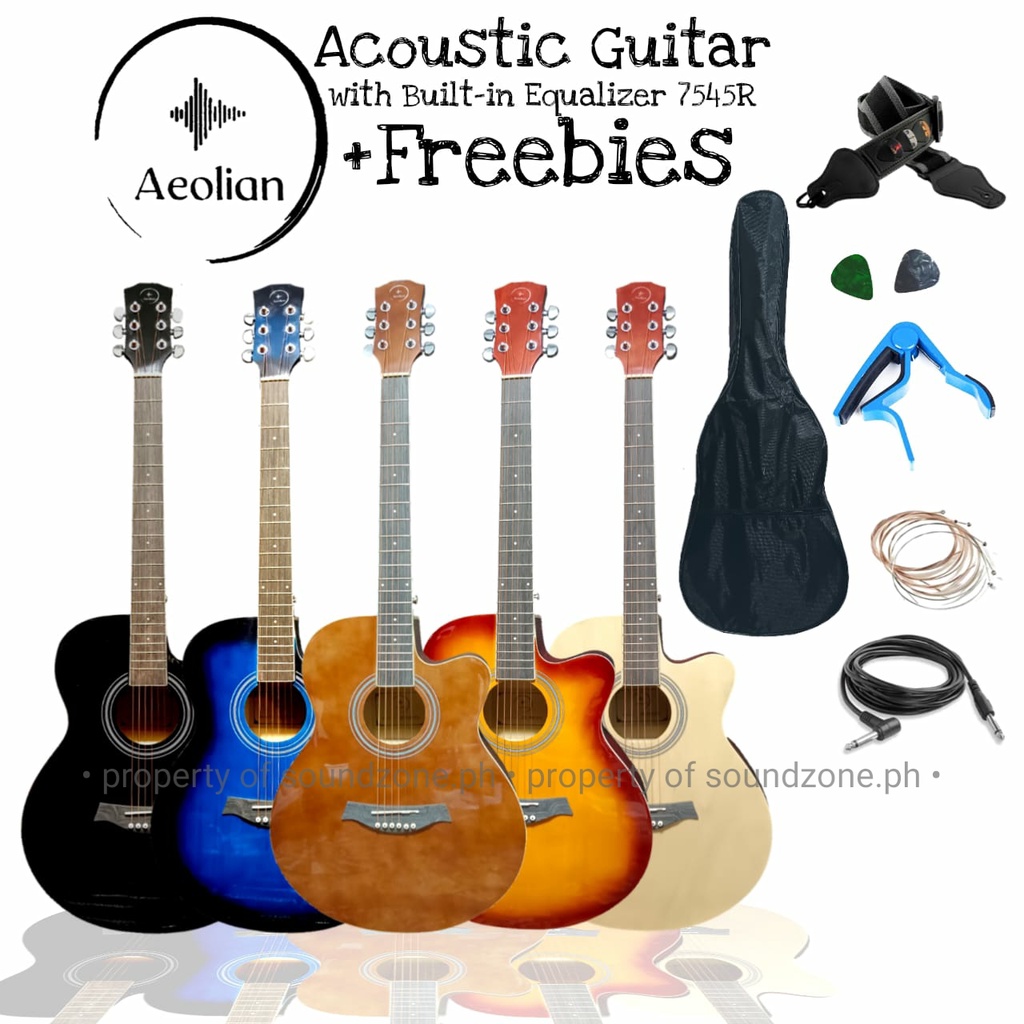 Acoustic Electric Guitar Aeolian 40 Inches With Truss Rod And Built In Equalizer Eq 7545r