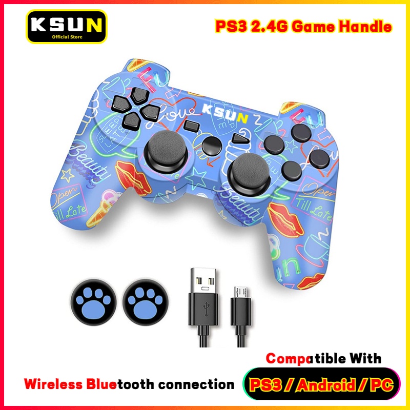 KSUN 2.4GHz Wireless Bluetooth Dual Joystick Control Game Controller Gamepad Dual Vibration