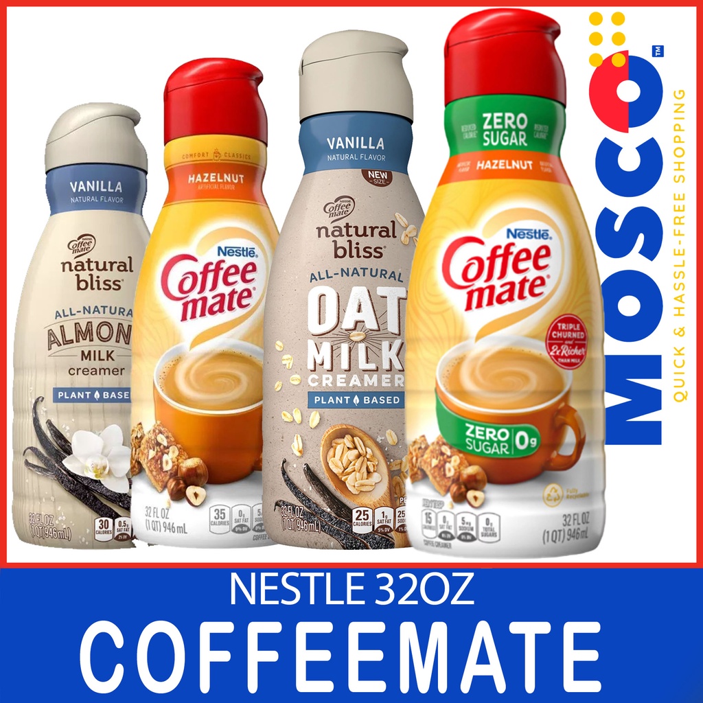 Nestle COFFEE MATE Zero Sugar and regular Hazelnut Coffee Liquid