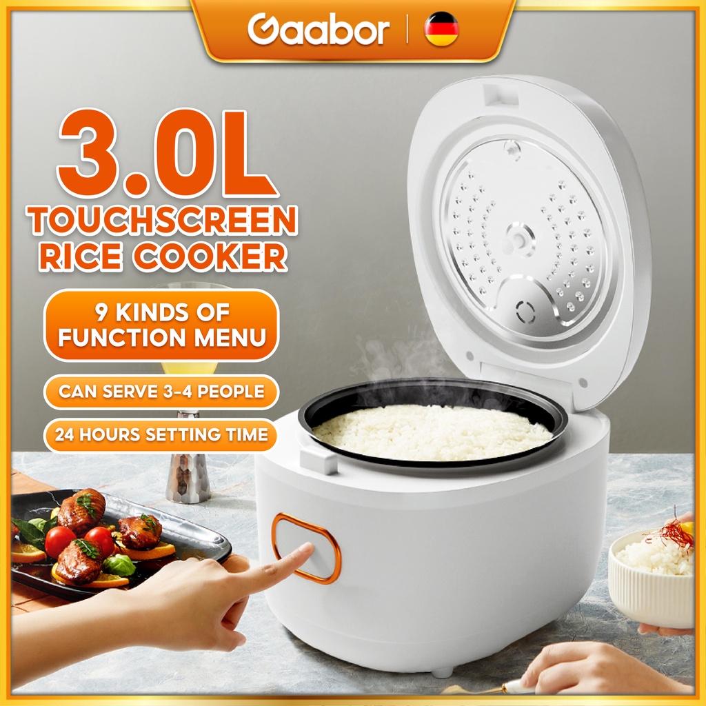 Gaabor Mulitfunctional Touchscreen 3 Liter Smart Rice Cooker 6 Function