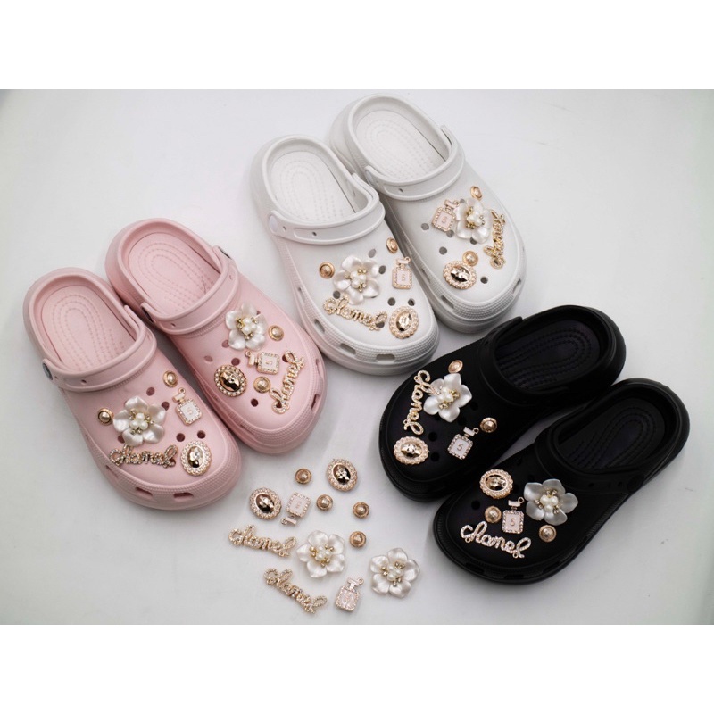 Wholesale new crocs jibbitz set with chanel deisgn Shopee Philippines