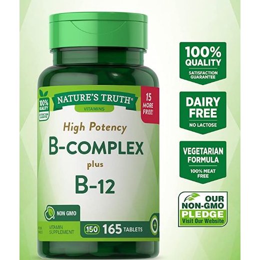 Nature's Truth Vitamin B-Complex + B-12 165 Tablets | Shopee Philippines