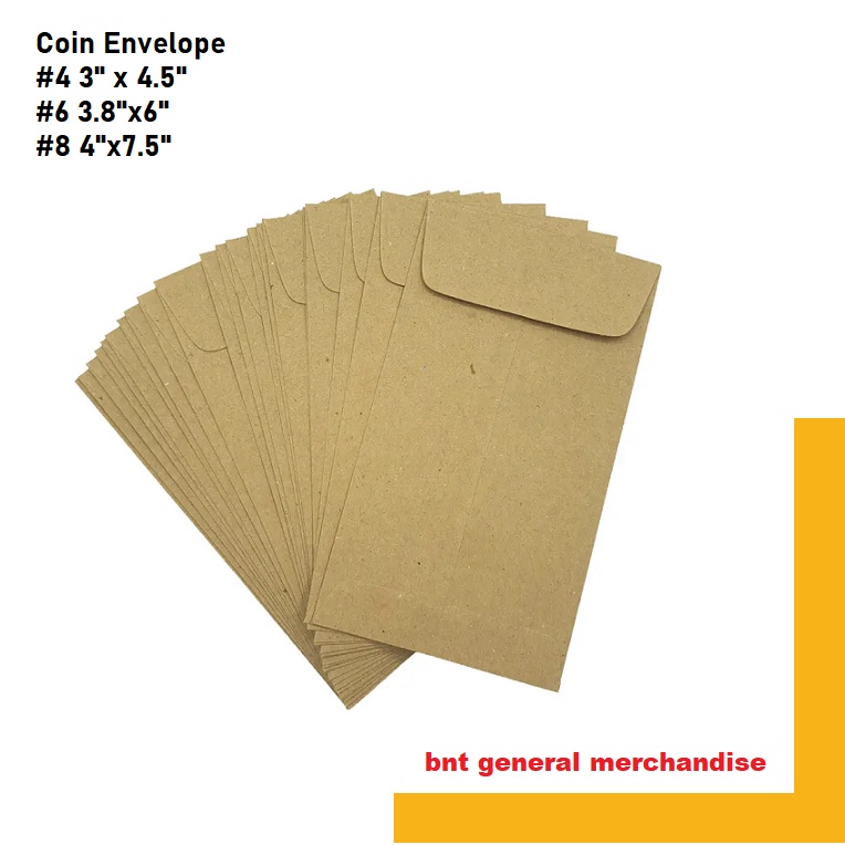 Coin Pay Envelope PAYROLL 8 6 4 OR PAY ENVELOPE WITH PRINT 25Pcs or 100Pieces Shopee