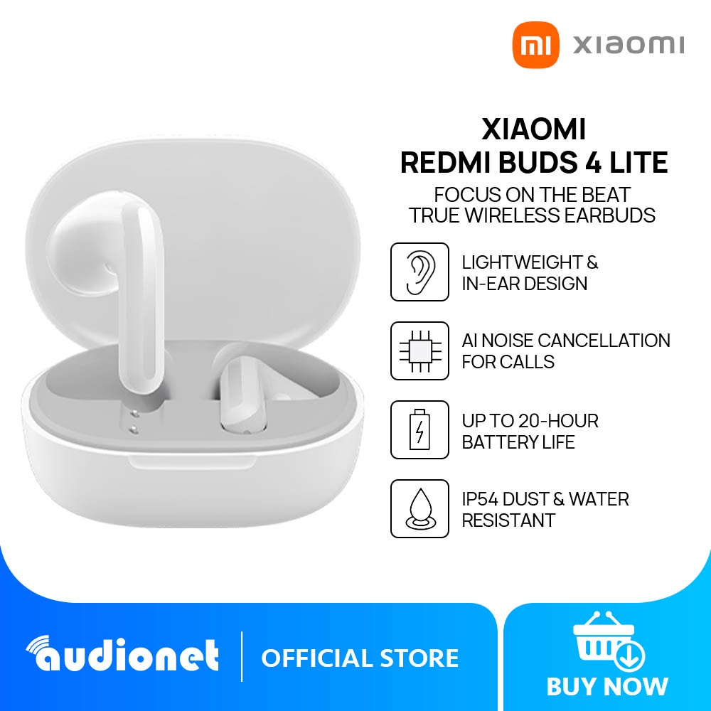 Xiaomi Redmi Buds 4 Lite, True Wireless Earbuds, IP54 Dust and Water  Resistance