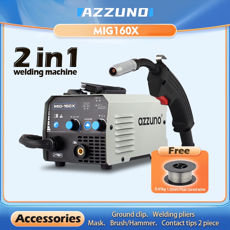 AZZUNO Gasless Inverter Portable Welding Machine mig Flux Cored Welding