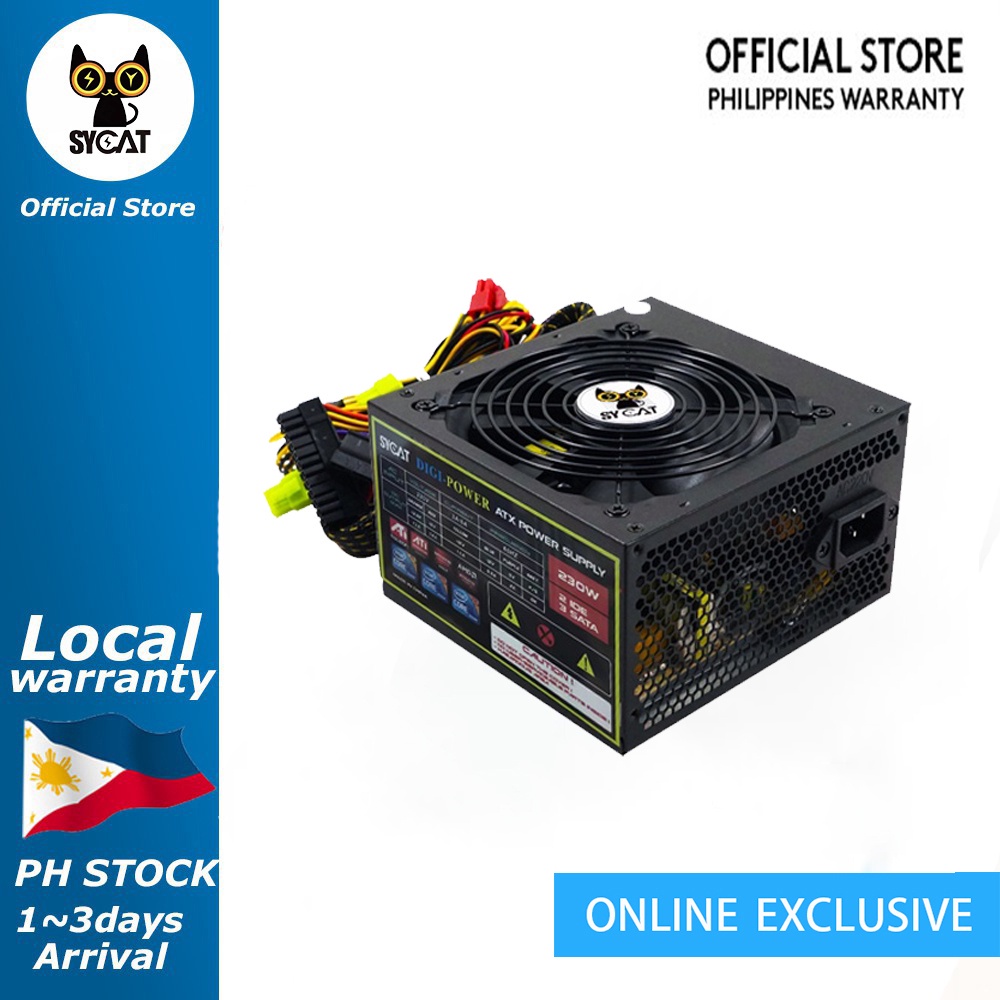 Sycat Psu 230W True Rated Power Supply Computer Power Supply Atx Power