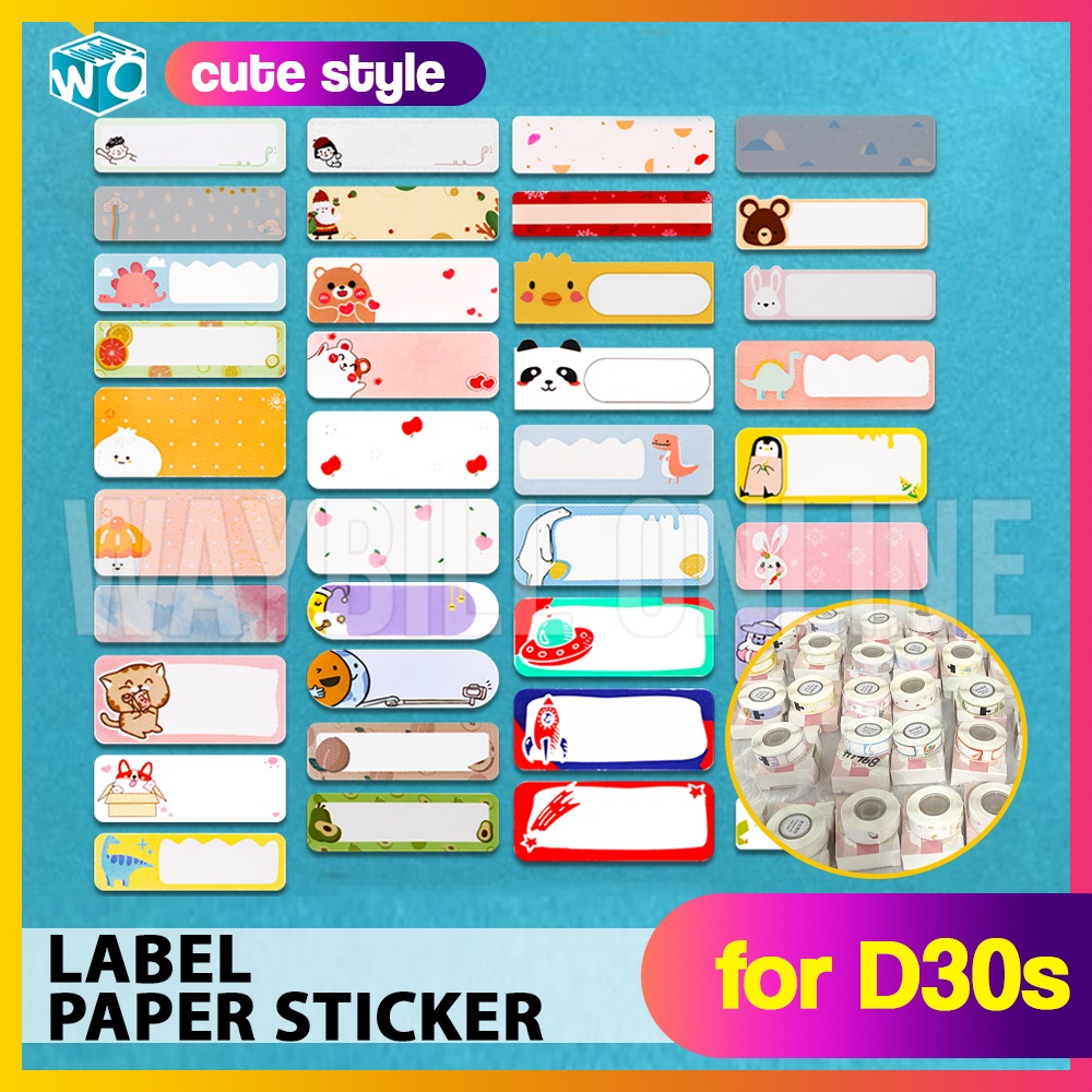 D30s Label paper cute style cute fruit Planet Dinosaurs thermal label ...