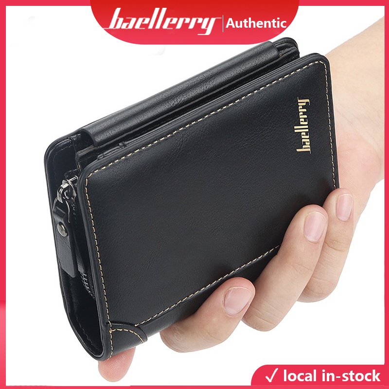 Baellerry Casual Wallet Long Clutch Tri-fold Wallet Multifunctional Phone Bag For Men(Black) main image 1