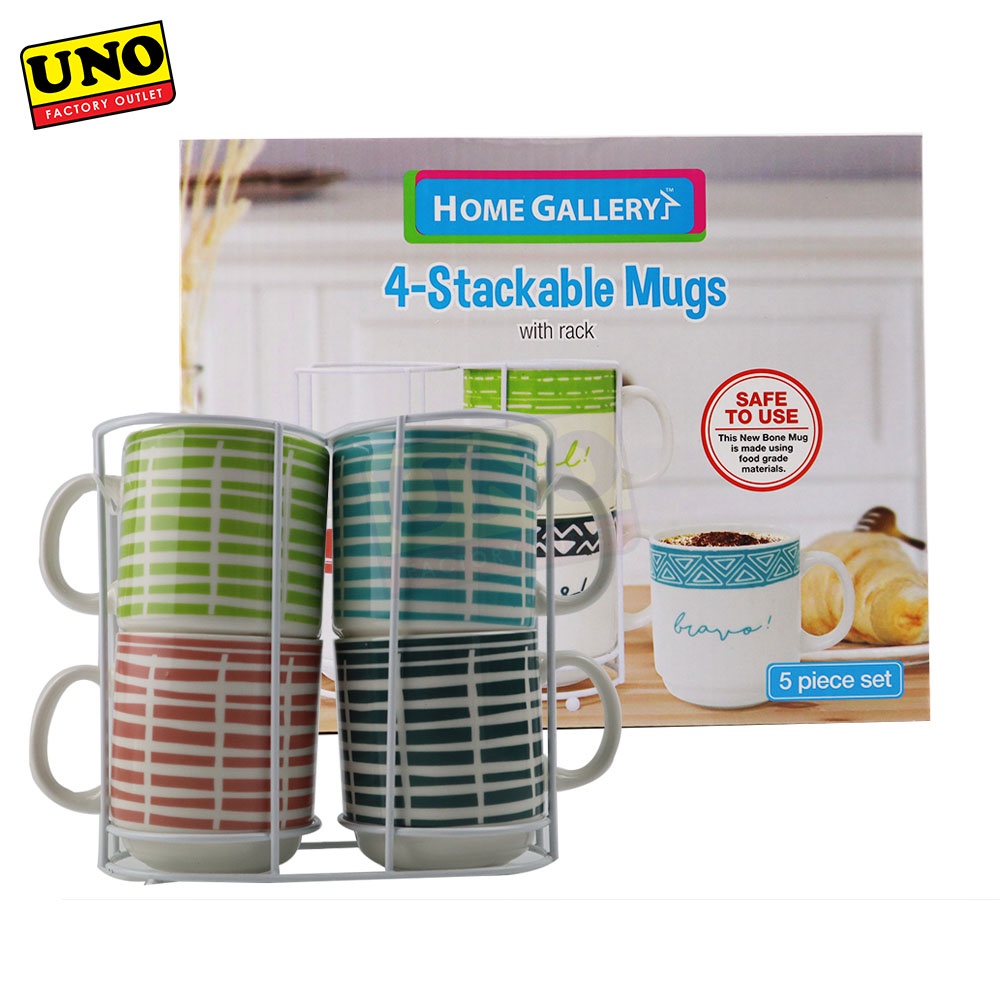 UNO HG 4-STACKABLE MUG WITH RACK | Shopee Philippines