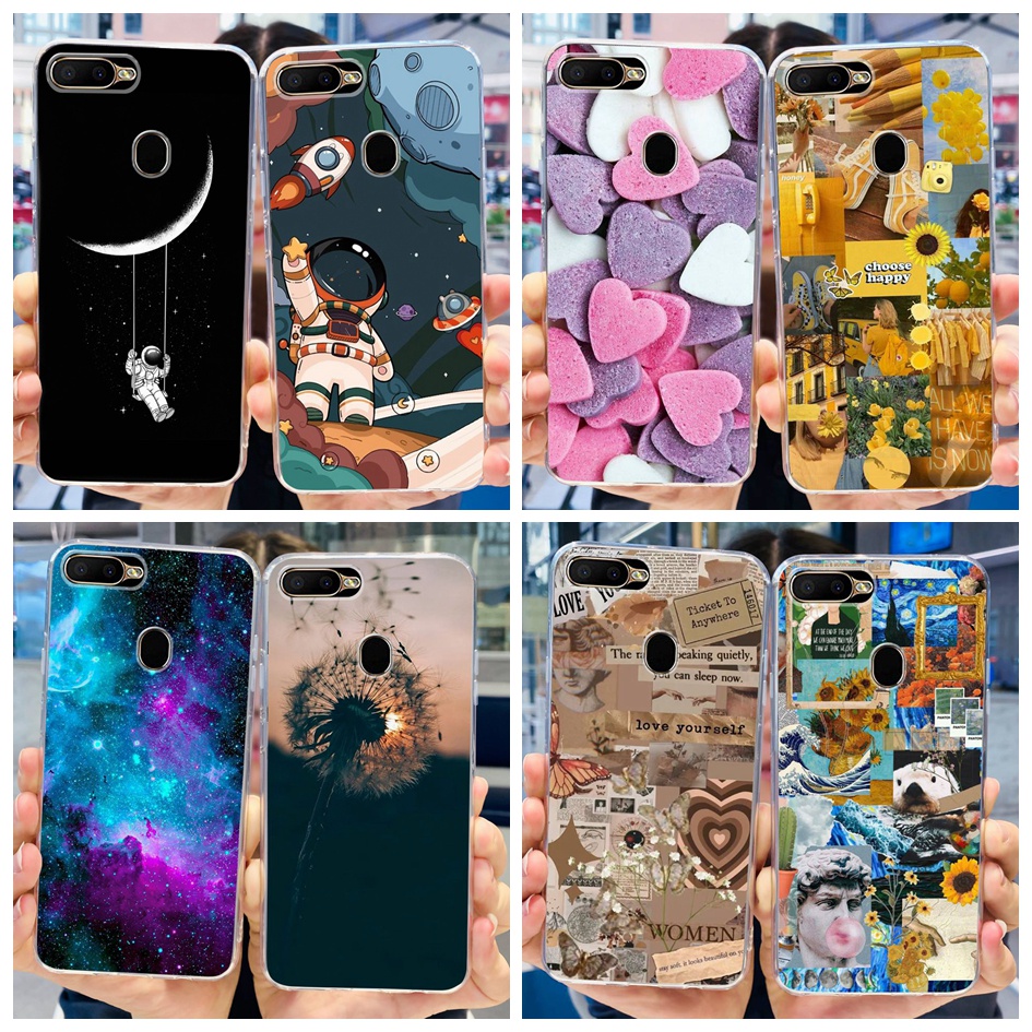 Lovely Astronaut Casing OPPO A12 Case CPH2083 CPH2077 Soft Silicone Phone  Cover OPPO A5S AX5S A7 AX7 A7N OPPOA12 Cases