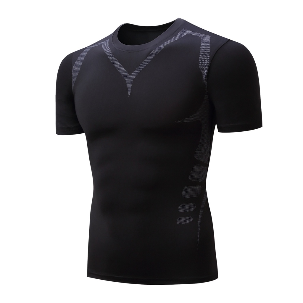 Enna Men Compression Fitness Short Sleeve Shirt Tights Basketball Gym ...