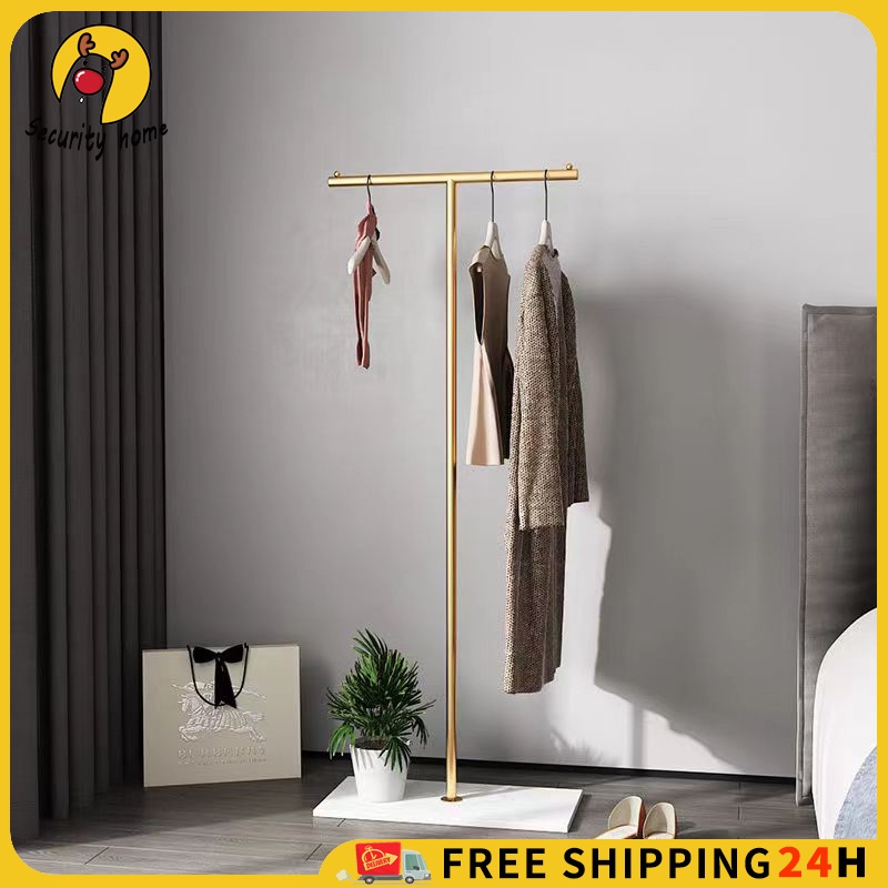 T-Shaped Coat Rack Marble With Metal Support Coat Rack Bedroom Clothes ...