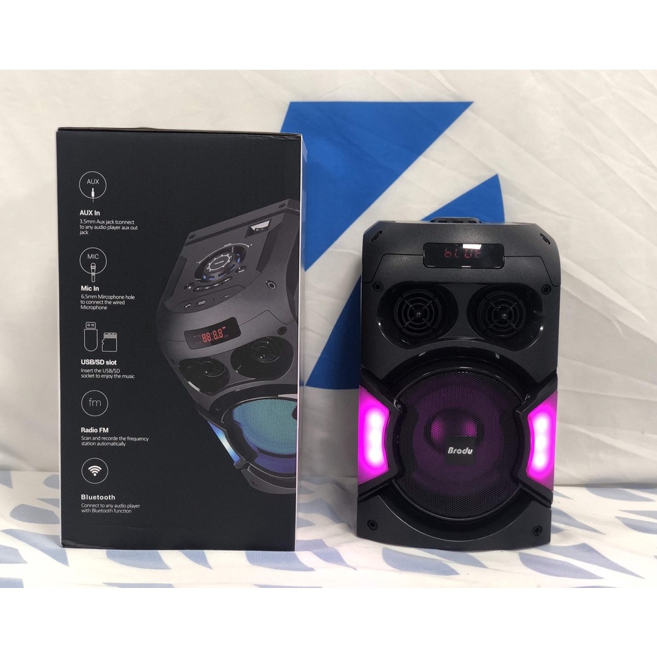 BTS-1166 Subwoofer Wooden Wireless Portable Inch Speaker Home