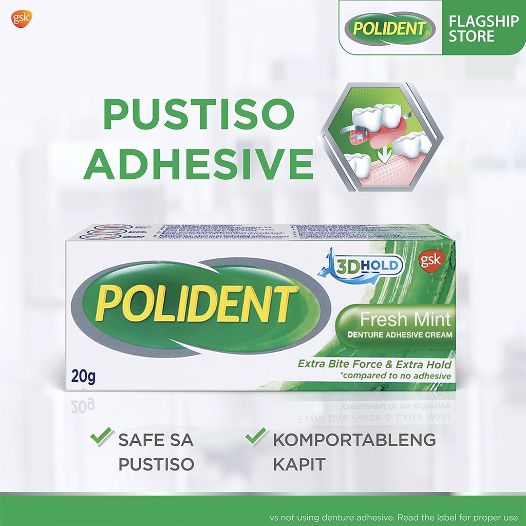 Polident Flavour Free Denture Adhesive Cream 20g Shopee Philippines
