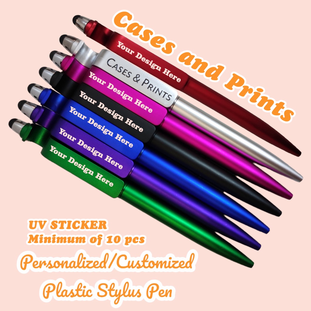 (Minimum of 10 pcs) Customized Stylus Ballpen UV STICKER | Shopee ...