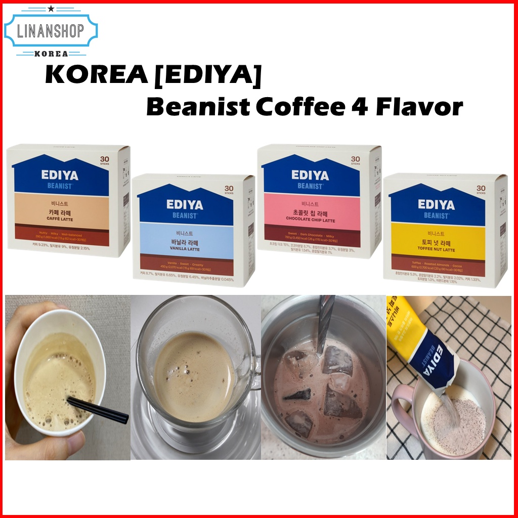 [EDIYA] Beanist Latte 4 Flavor/Coffe Latte, Vanilla Latte, Chocolate