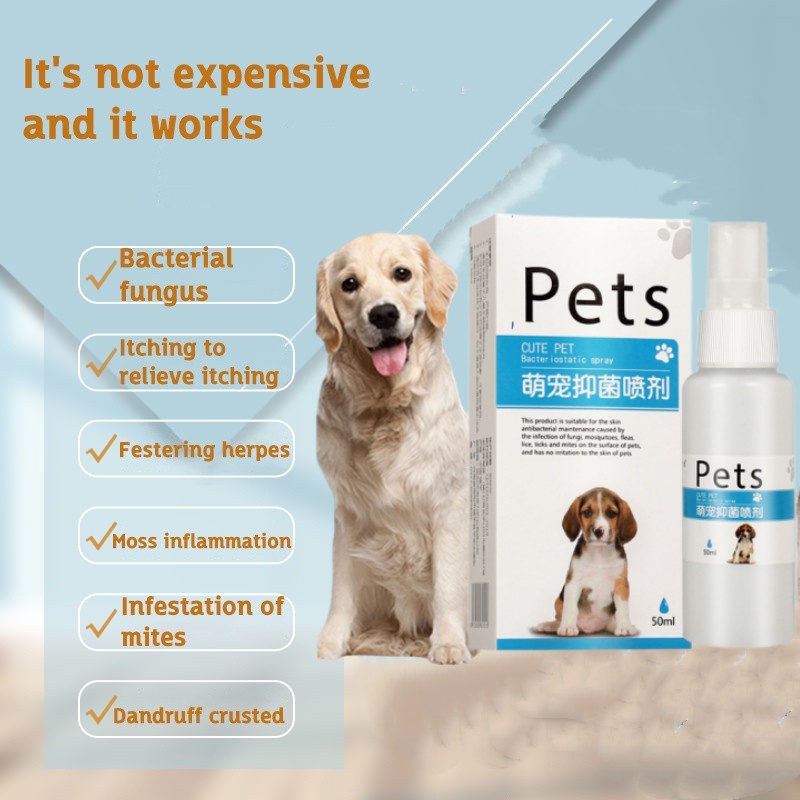 Pet antifungal spray for treatment of dog dermatosis ticks and fleas