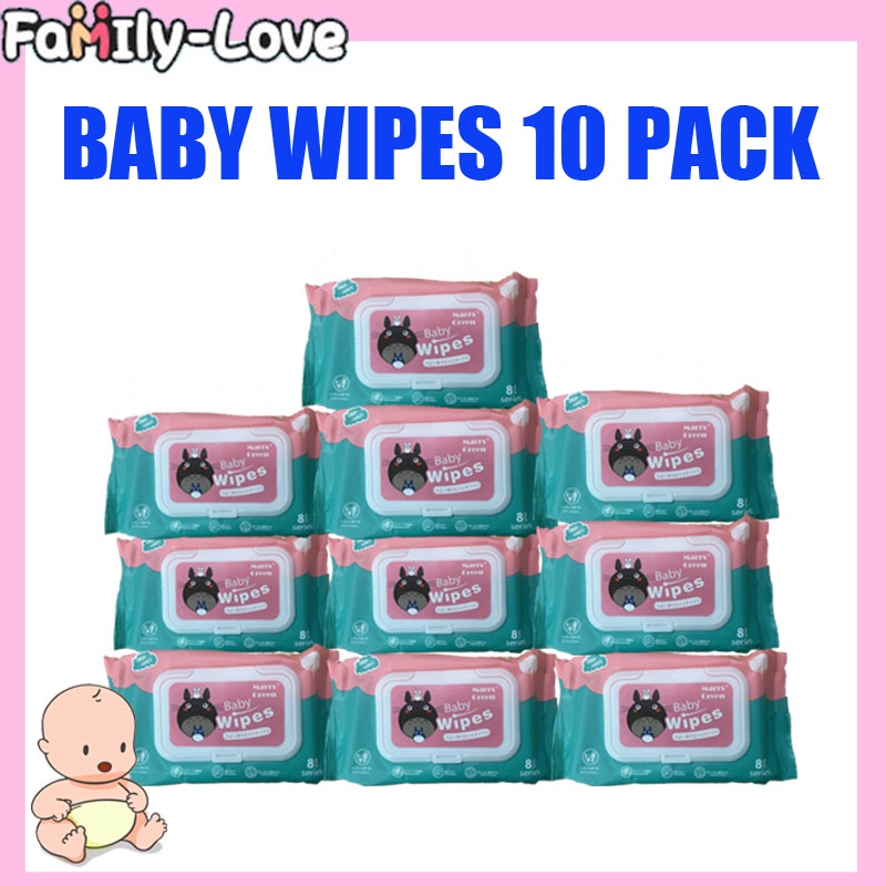 10Pack Organic Baby Wipes 80 Pcs Per Pack 99 Water Hypoallergenic (Non