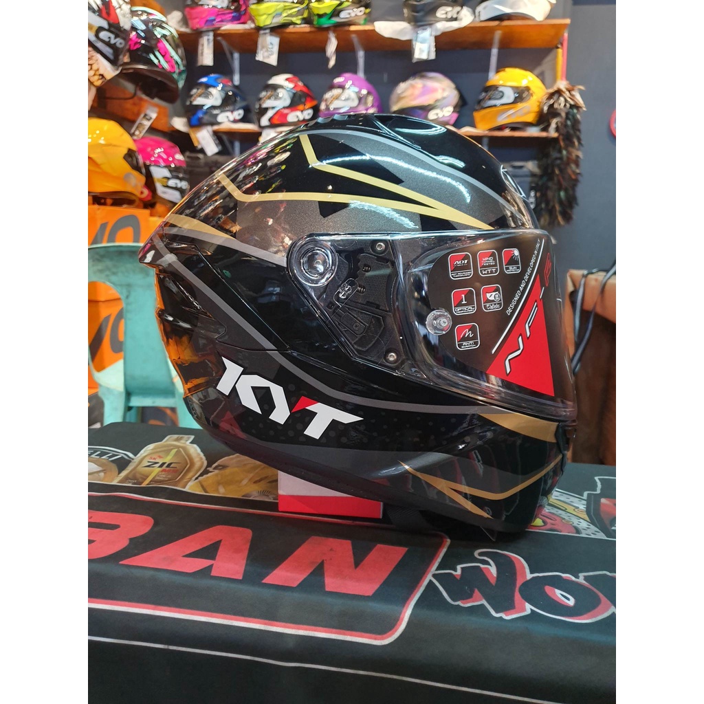 KYT NFR Davo Replica Gold dual visor in double D-ring lock | Shopee ...