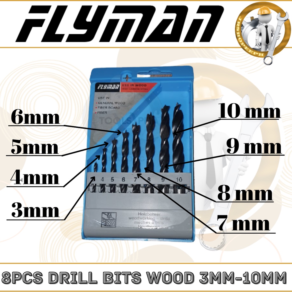 Jrshopeeph Flyman Impact Drill Bits Bala ng Barena Wood Set High ...