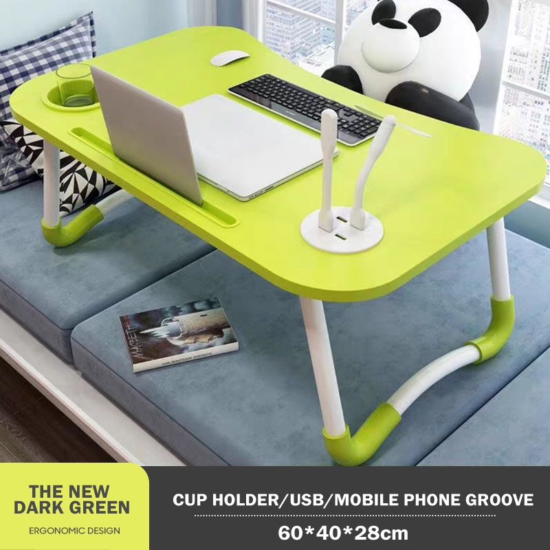 COD 60×40×28CM Foldable Wooden Computer Bed Table lazy table Laptop