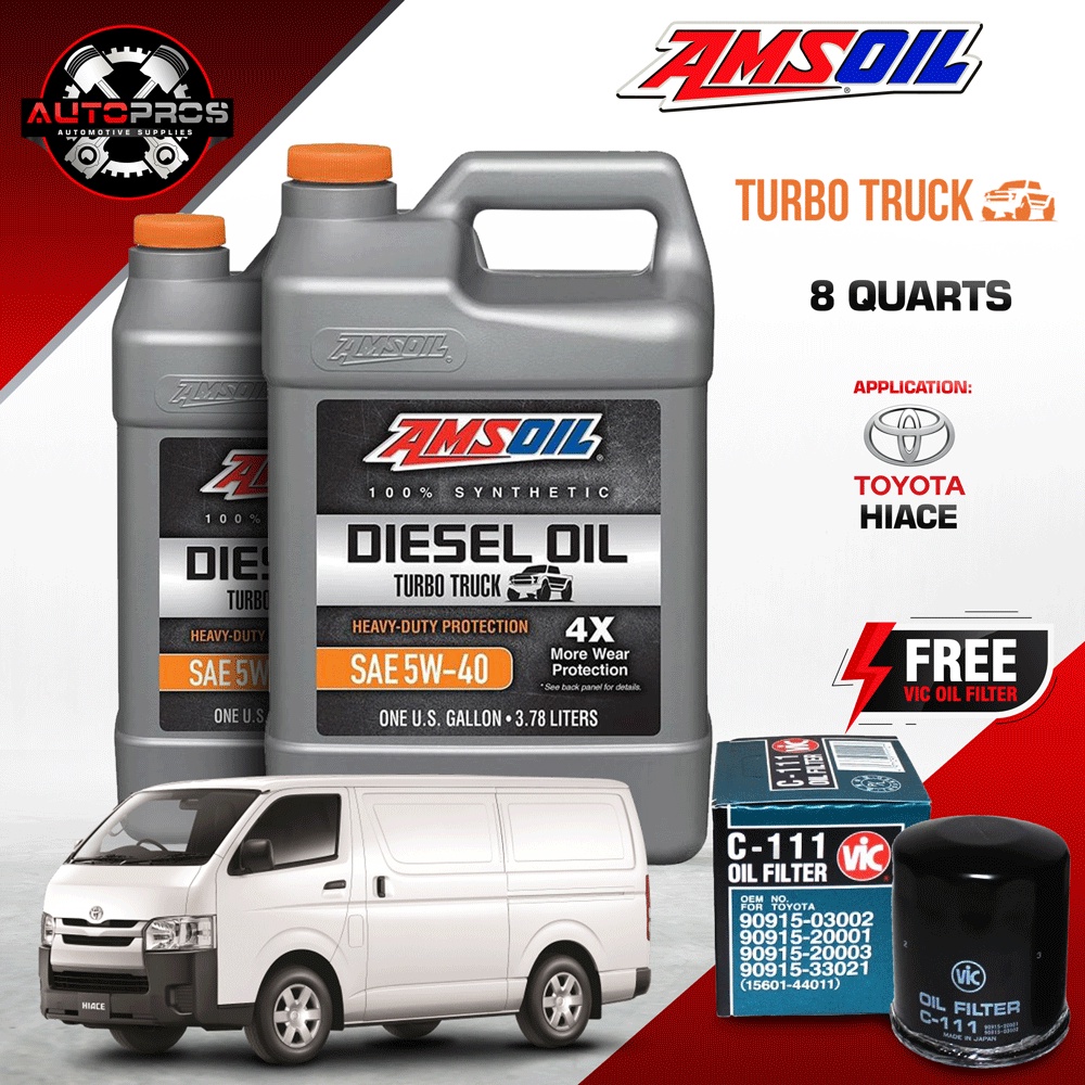 AMSOIL TURBO TRUCK 5W-40 Diesel Engine Oil 8 Quarts (Change Oil Bundle ...