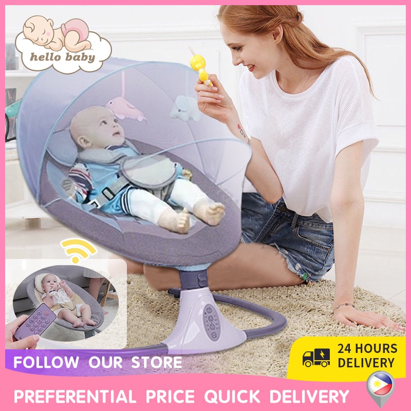 Rocking Chair For Baby Baby Swing Bluetooth Music With Mosquito Net ...