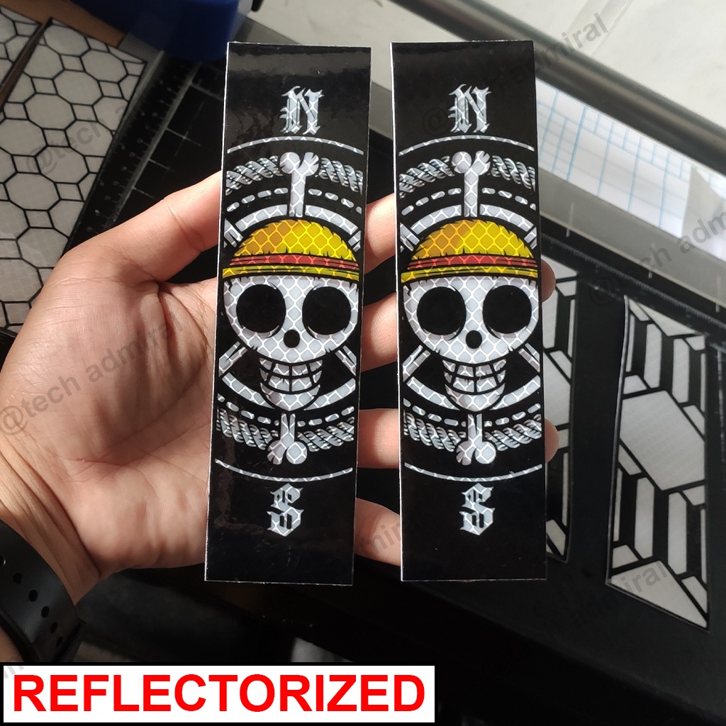 Alloy Top Box Sticker Waterproof One Piece Compass 1 (REFLECTORIZED