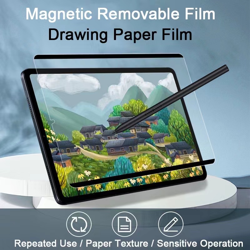 Magnetic detachable paper Feel Film Screen Protector For iPad M4 M2 13 ...