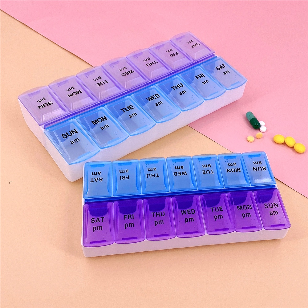 Pill Box Splitters Pill Storage 14 Grids 7 Days Weekly Pill Case