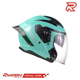 RYZEN ZX-700R Plain Half-Face Dual Visor Helmet (Clear Lens 