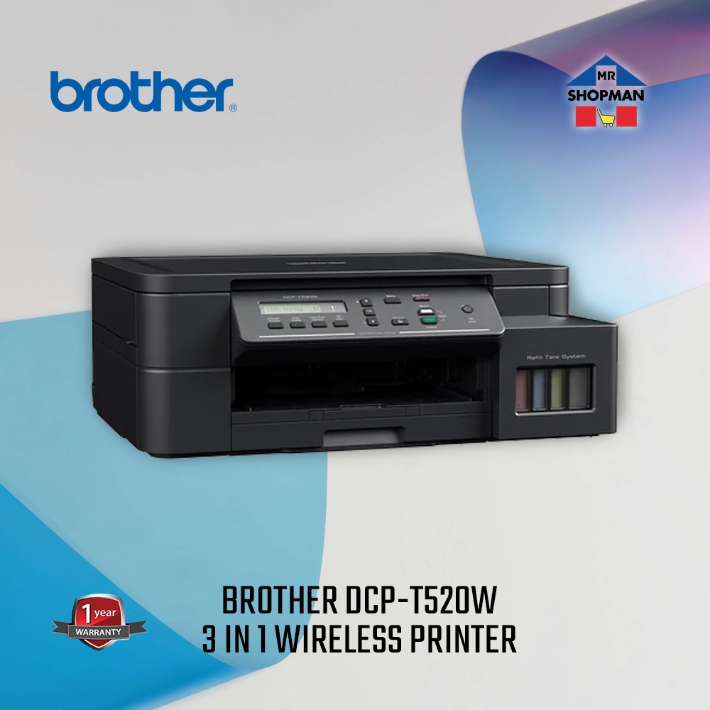 Brother DCP T520W Ink Tank Printer 3-in-1 Multifunction Wireless ...