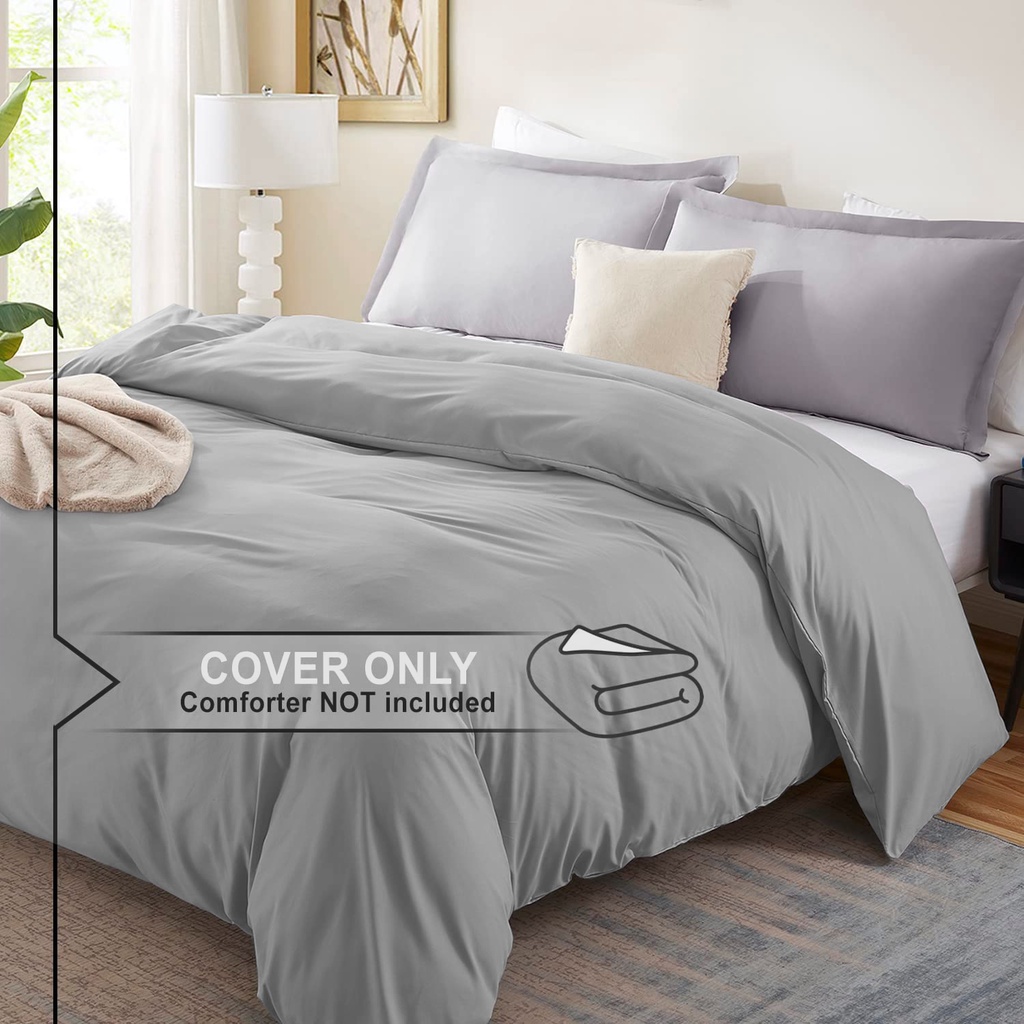 MAMU Plain Color Duvet Cover with Zipper Comforter Cover Only Quilt