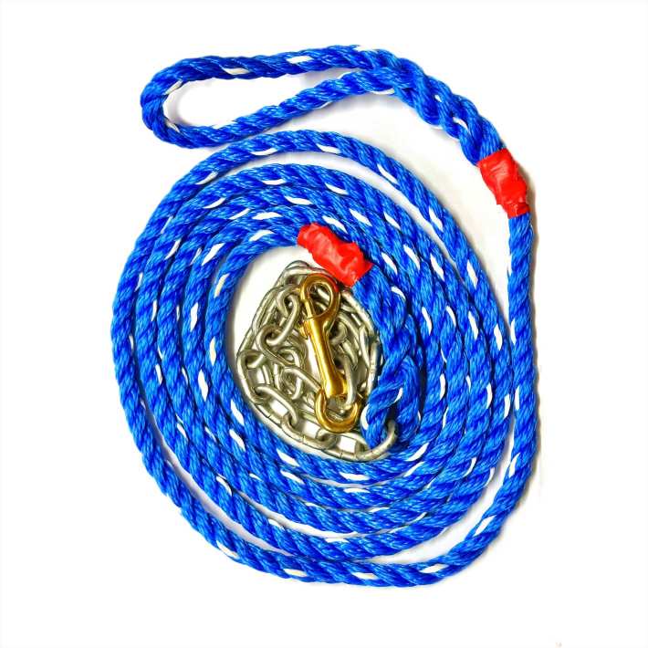 Lead Rope with Chain and Snaphook Blue For horses, cow, sheep, goat ...