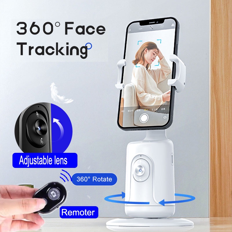 360 Rotation Auto Face Tracking Camera Phone Holder Tripod AI Smart