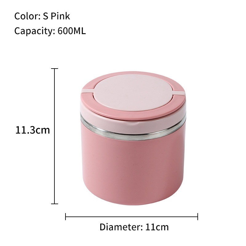 Stainless Steel Insulated Vacuum Bento Box Soup Jar Heat Preservation Lunch Food Warm Container