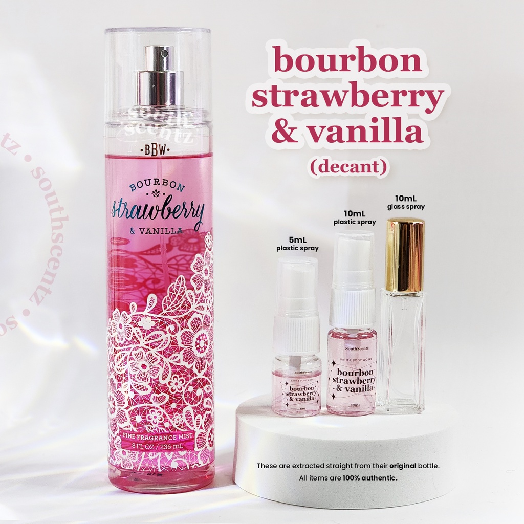 Bourbon Strawberry And Vanilla RARE Bath And Body Works Body Mist BBW ...