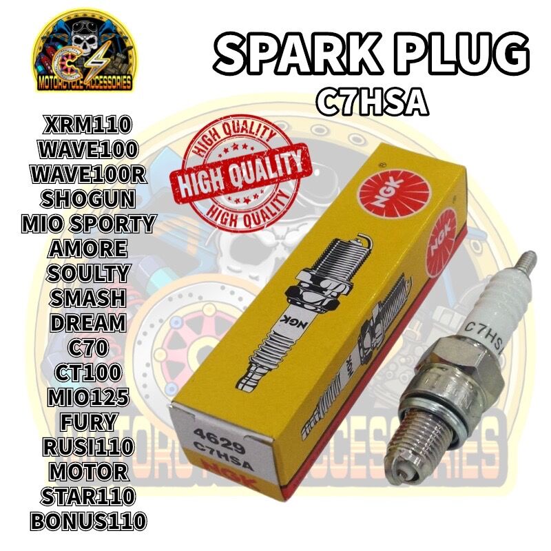 CS Motorcycle NGK C7HSA spark plug xrm110, wave100, wave110, mio sporty