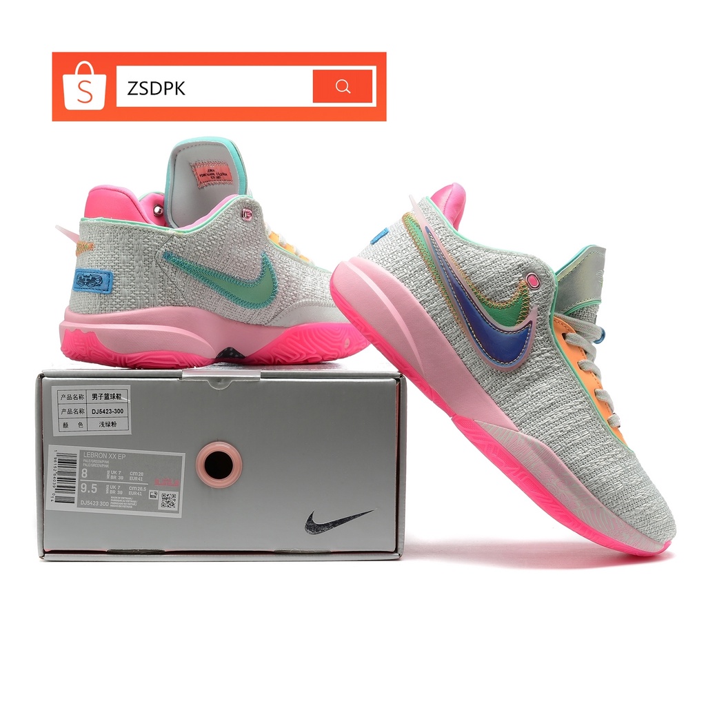 100 Original Nike LeBron James 20 White Pink Sports Basketball Shoes for Men Shopee Philippines