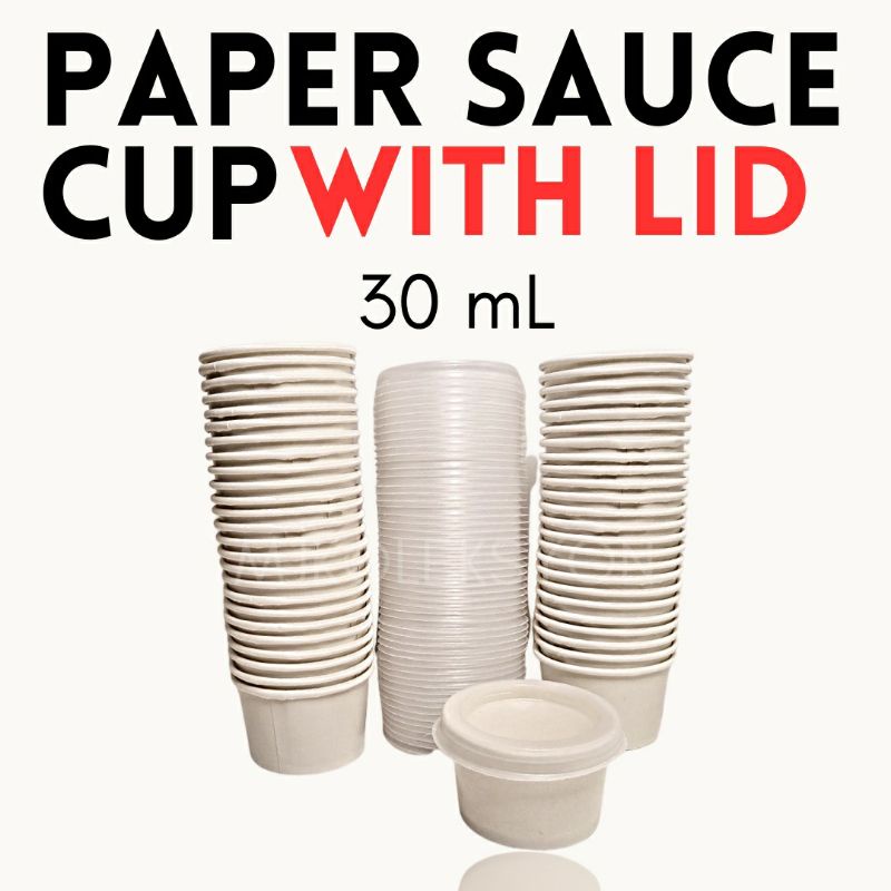 Paper Sauce Cup w/ Lid Mini Paper Bowl 1oz 50pcs Shopee Philippines