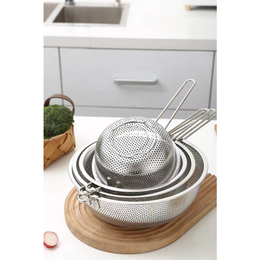 Stainless steel binaural strainer colander Fine mesh strainer Oil ...