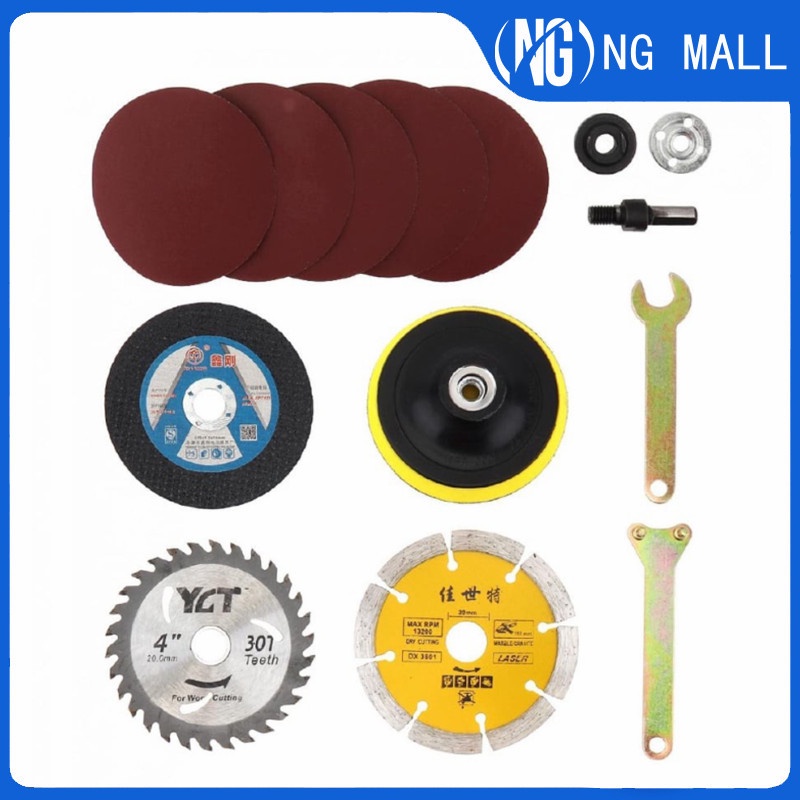 12pcs Electric Drill Variable Angle Grinder Mandrel Adapter Disc Holder