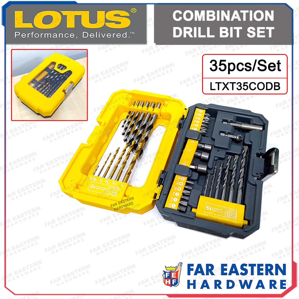 LOTUS Drill Bit | Countersink Nut Drivers | Screw Bit Combination 35pcs ...