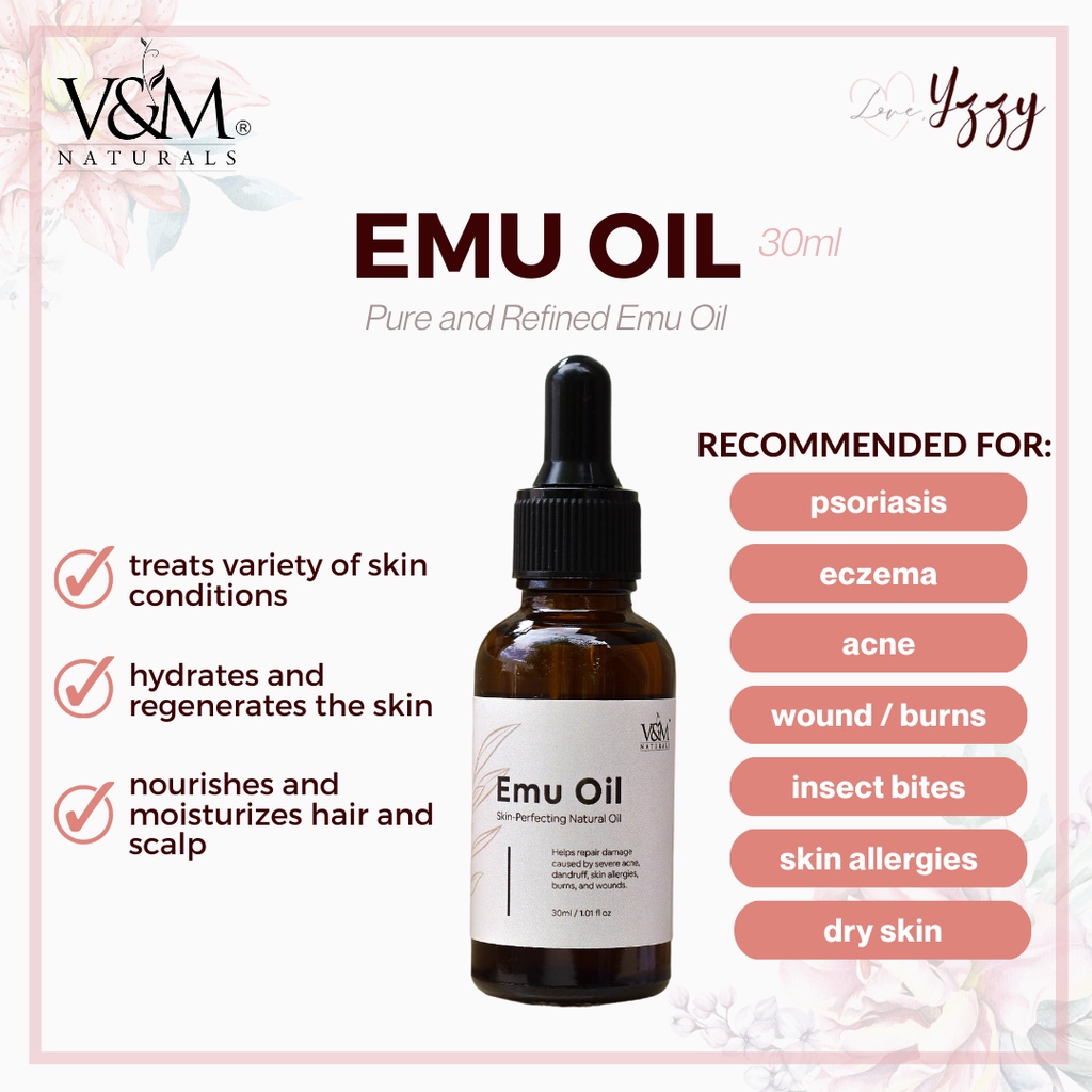 Emu Oil Pure and Refined Emu Oil V&M Naturals Psoriasis, Eczema