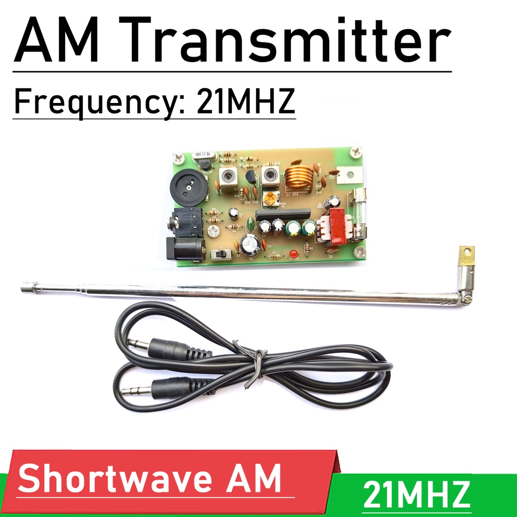 Short wave AM radio transmitter board 21MHZ crystal W antenna kit