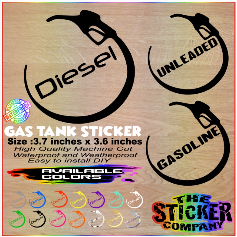 Gas tank sticker Diesel Unleaded Gasoline CAr sticker Shopee Philippines